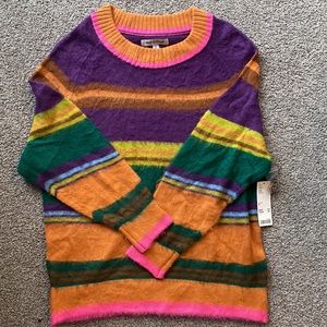 NWT JAMES BRUSHED PULLOVER SWEATER IN PURPLE MULTI size Medium